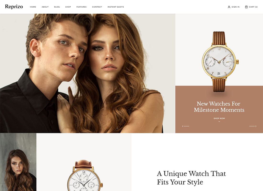 Reprizo - Jewelry & Watch Shop WordPress Theme Website Template