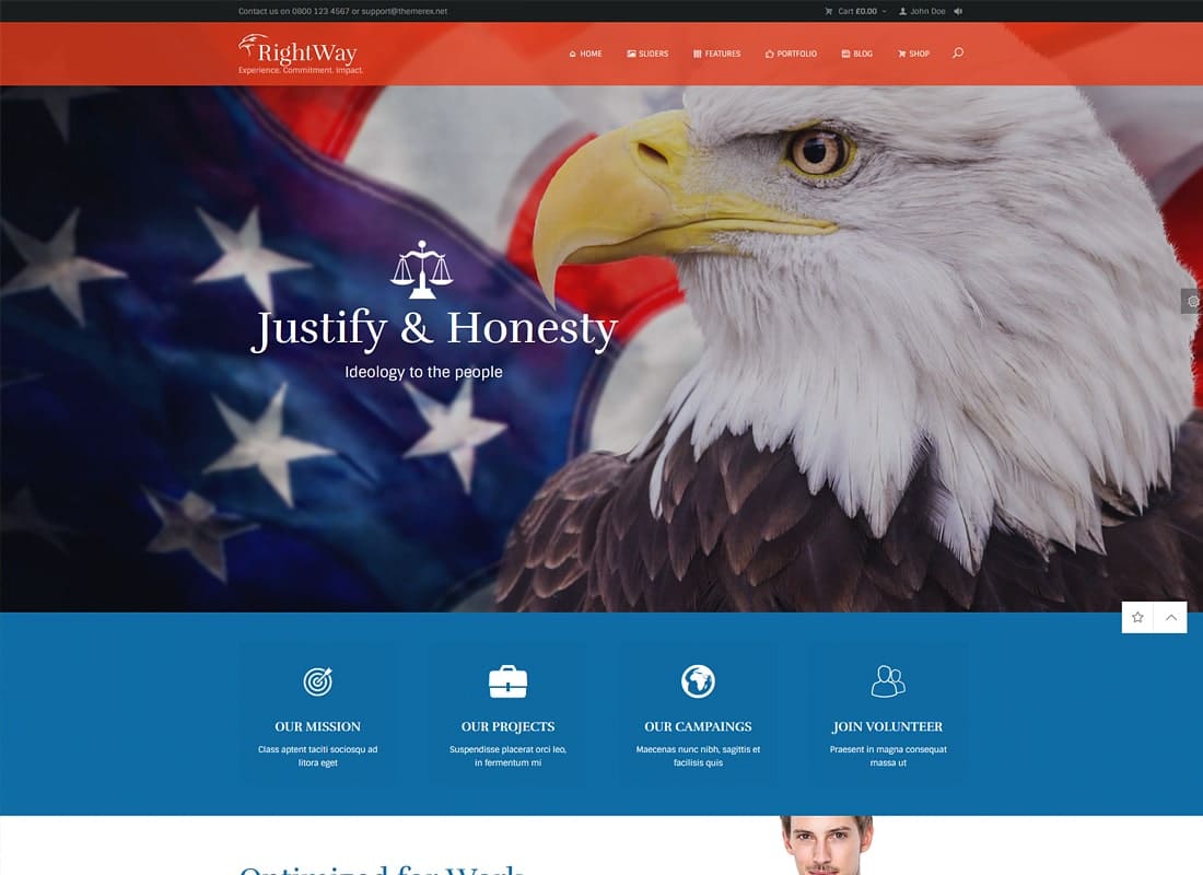 Right Way | Election Campaign and Political Candidate WordPress Theme Website Template