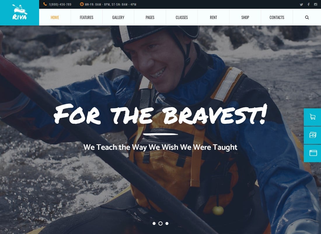 Riva | Kayaking / Paddling / Water Sports & Outdoors WordPress Theme  Website Template