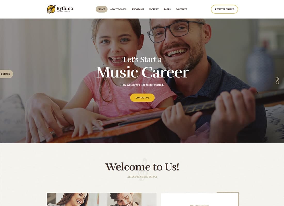 Rythmo | Music School WordPress Theme Website Template