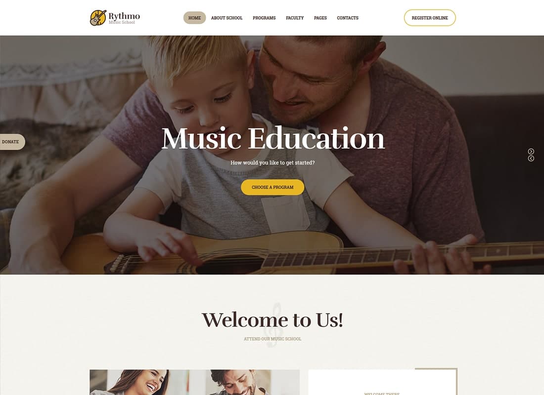 Rythmo | Music School WordPress Theme Website Template