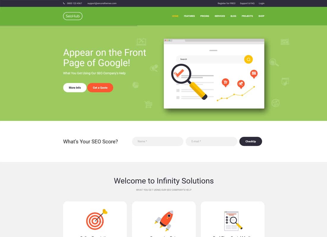 SEOHub - A Colorful SEO & Marketing WordPress Theme Website Template