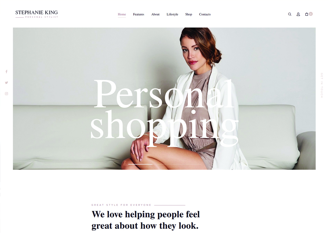 S.King | Personal Stylist and Fashion Blogger WordPress Theme Website Template