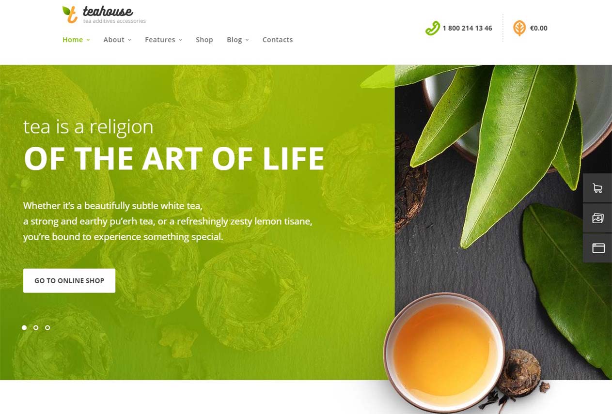 TeaHouse | Tea Store and Coffee Shop WordPress Theme Website Template