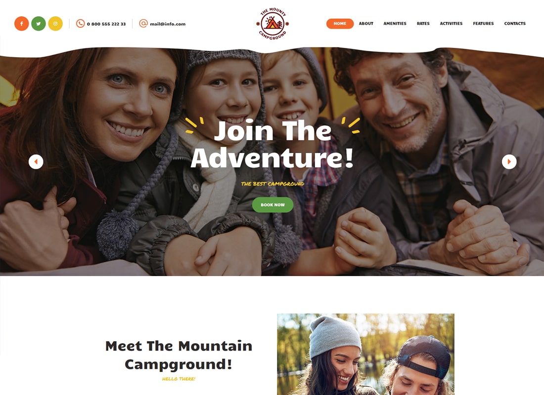 The Mounty | Campground & Camping WordPress Theme   Website Template
