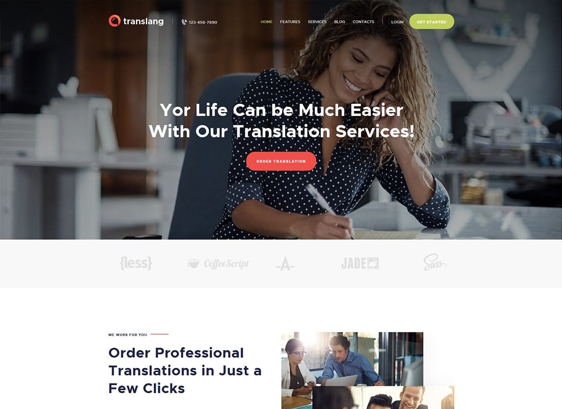 Translang | Translation Services & Language Courses WordPress Theme Website Template