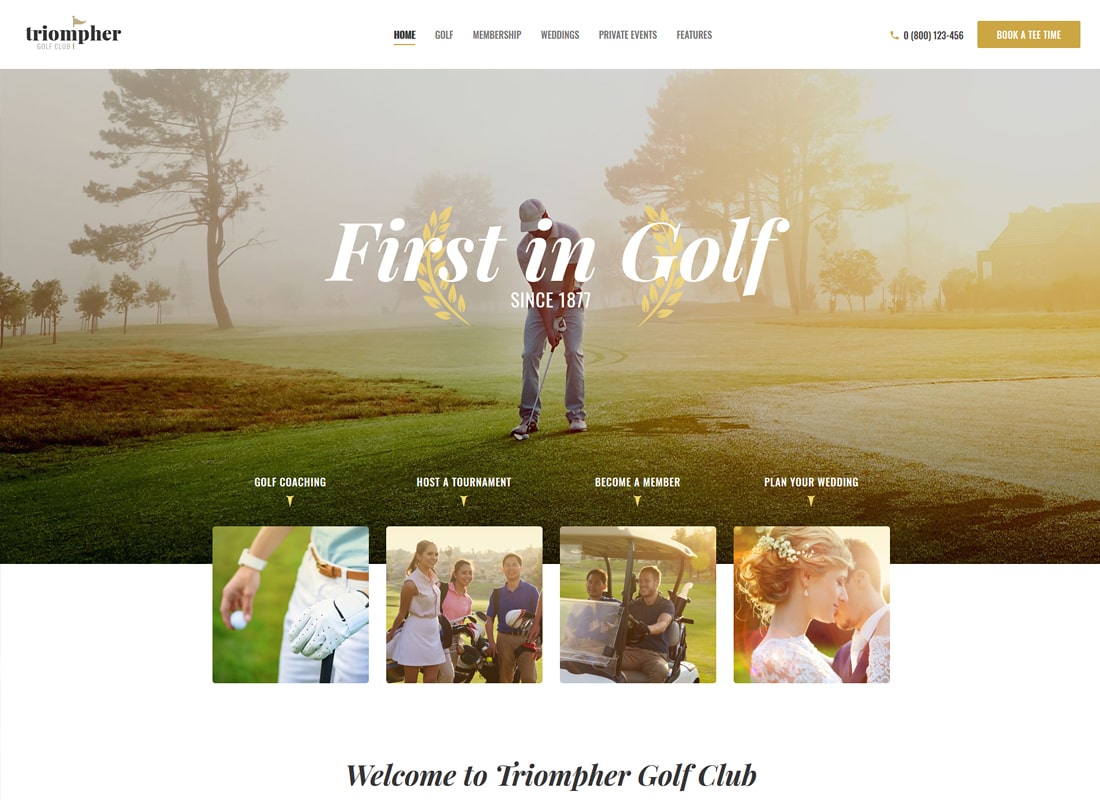 Triompher | Golf Club WordPress Theme Website Template