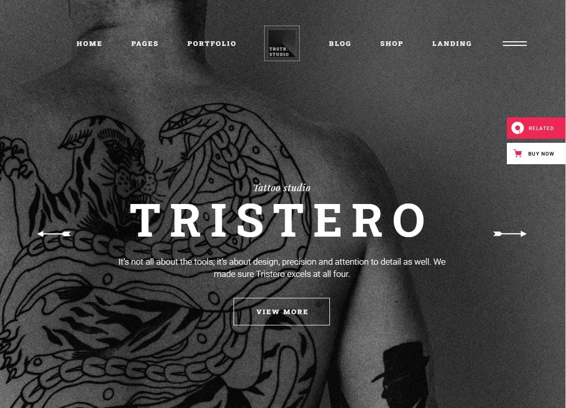 Tristero - Tattoo WordPress Theme Website Template