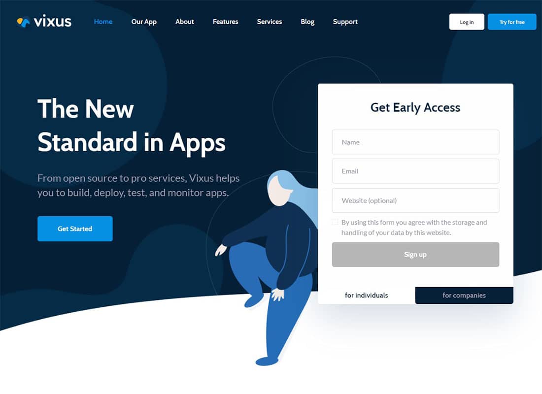 Vixus | Startup & Mobile App WordPress Landing Page Theme Website Template