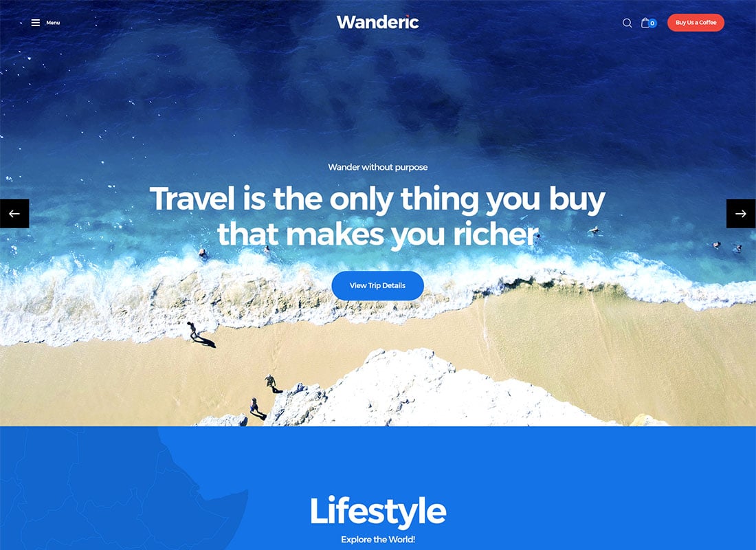 Wanderic | Travel Blog & Lifestyle WordPress Theme Website Template