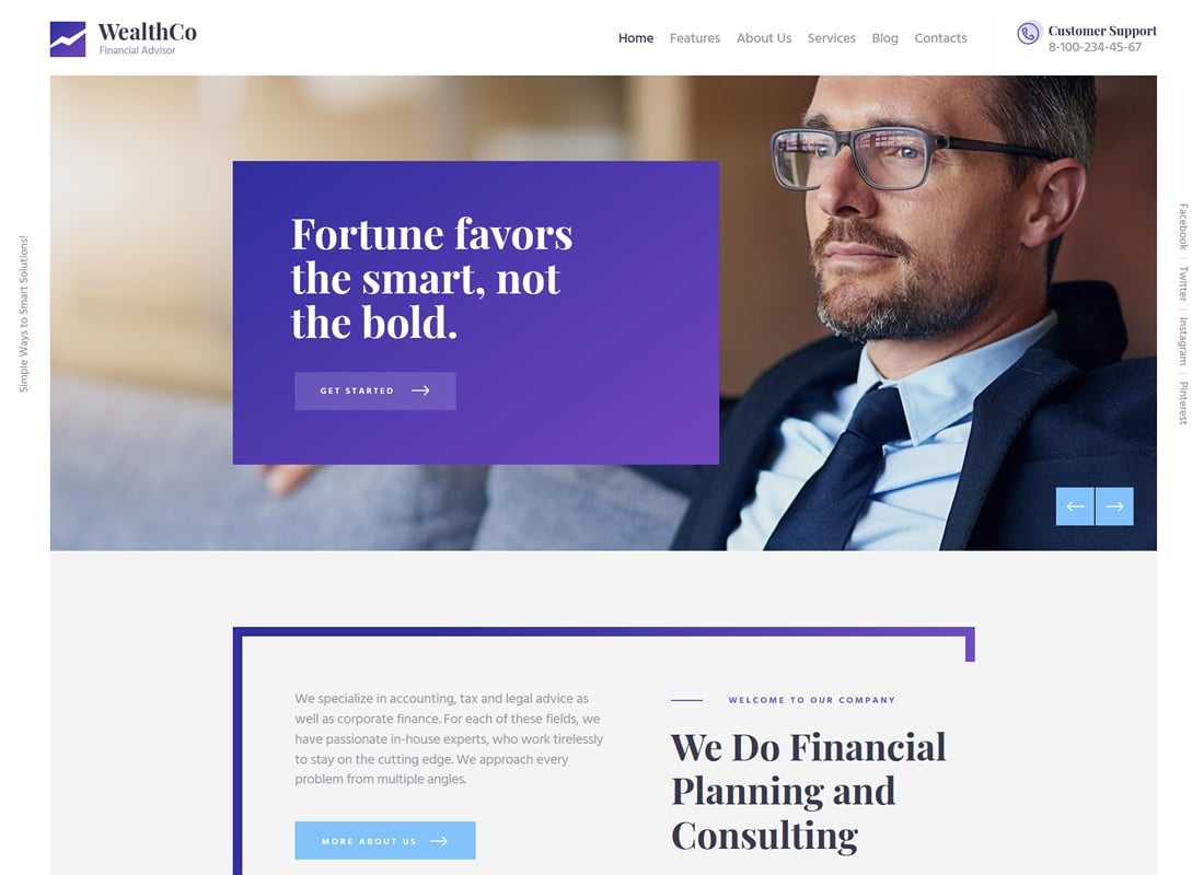 WealthCo | A Fresh Business & Financial Consulting WordPress Theme Website Template