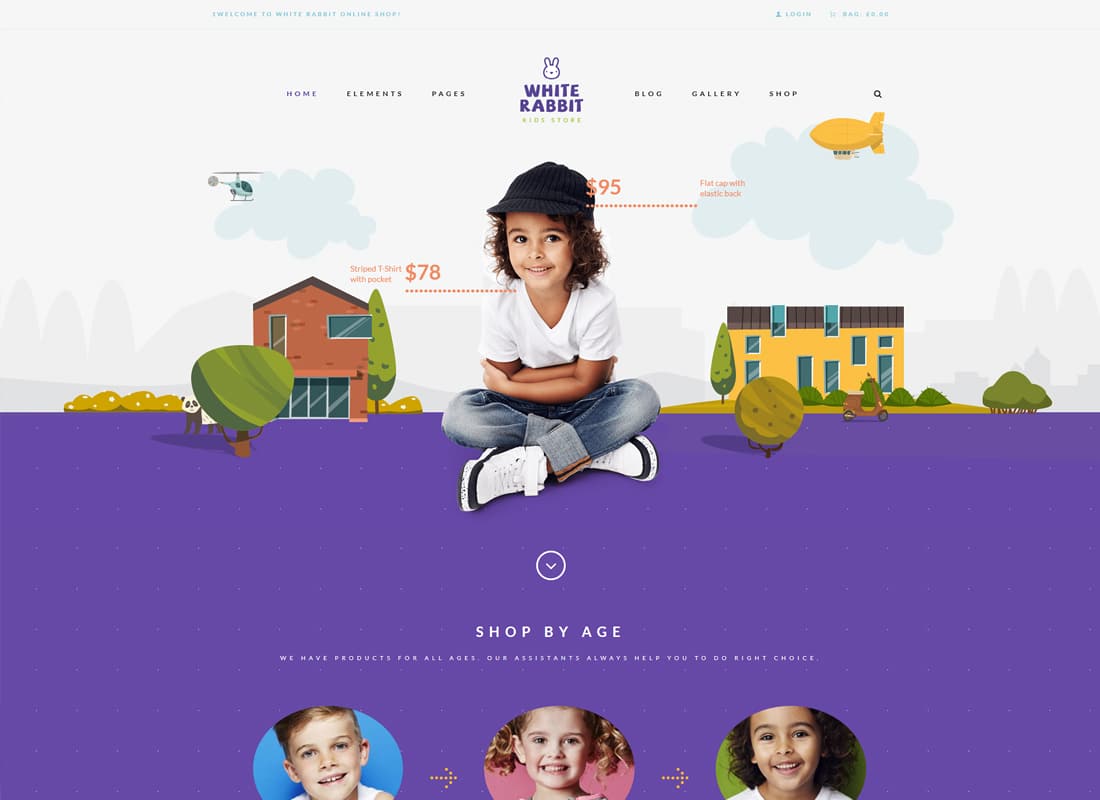 White Rabbit - Kids Toys & Children Clothing Store Website Template