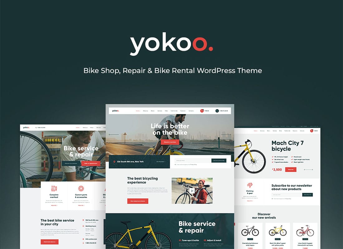 Yokoo | Bike Shop & Bicycle Rental WordPress Theme Website Template